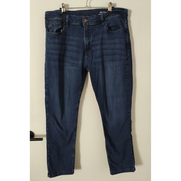 Mugsy Denim Jeans 35x28 PMT Clutch Straight Leg Blue Medium Wash Denim Stretch - Picture 2 of 6